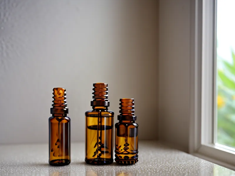 Accessoires de ménage naturel avec un flacon d'huile essentielle de citron.